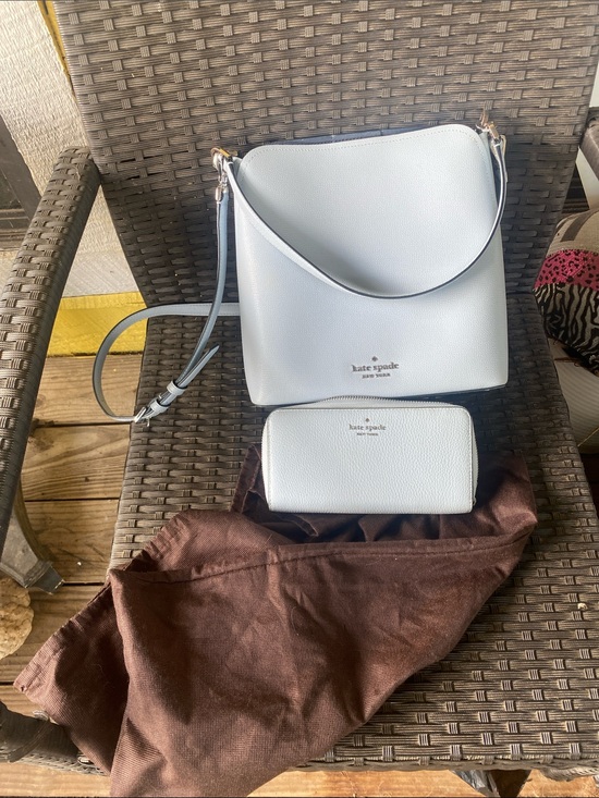kate spade Handbags - kate spade Light Blue Pebbled Leather Crossbody with Wallet & Branded Dustbag